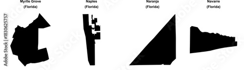 Myrtle Grove, Naples, Naranja, Navarre outline maps