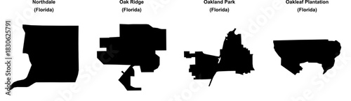 Northdale, Oak Ridge, Oakland Park, Oakleaf Plantation outline maps