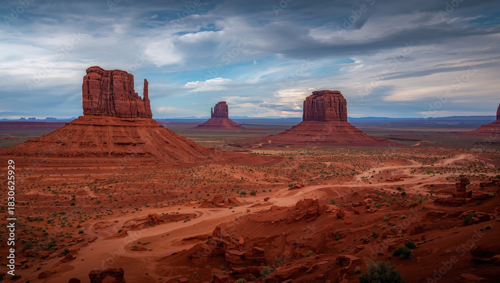 Fototapeta premium Mittens rock formations, showcasing erosion risk