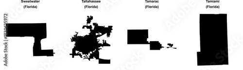 Sweetwater, Tallahassee, Tamarac, Tamiami outline maps