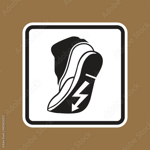 Safety Footwear Warning Sign for Electrical Hazard Protection Use
