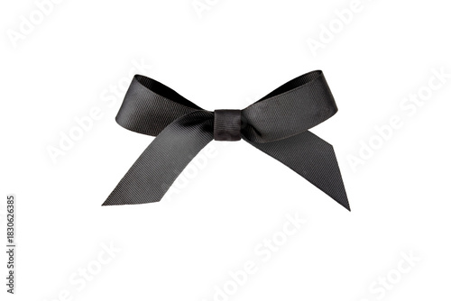 Black ribbon bow isolated transparent png