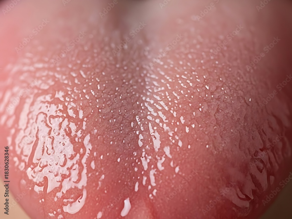 Fototapeta premium Human Tongue Macro Taste, Anatomy, Health, and Taste Buds