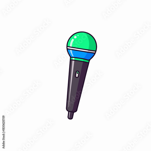 Colorful microphone icon illustration for audio recording, podcasting, and vocal performances, isolated on white
