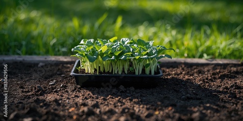 Grass with a no plant picking sign, emphasizing conservation awareness