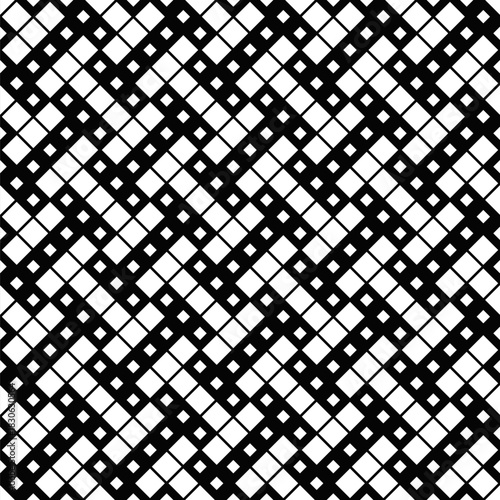 Seamless monochrome abstract diagonal square pattern background