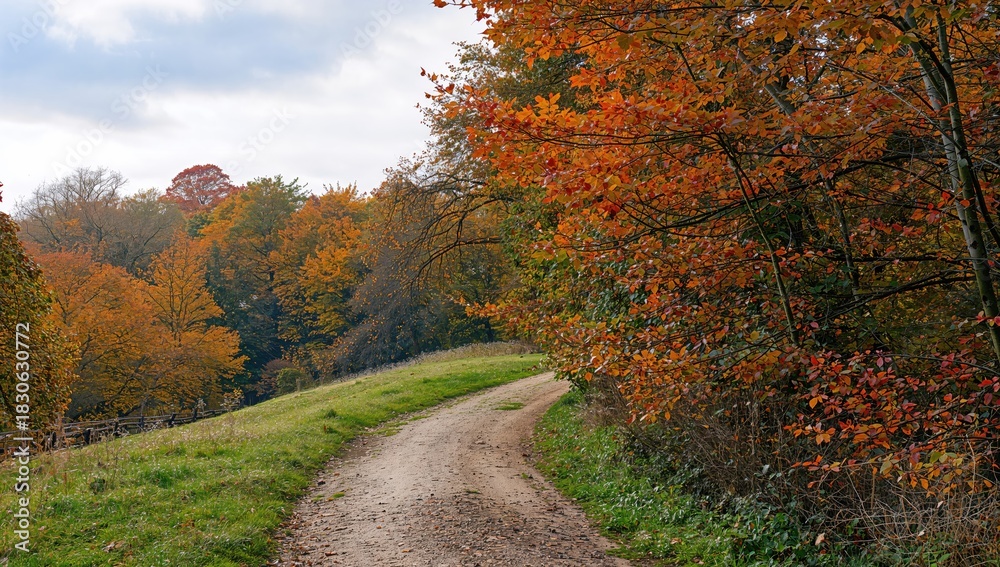 Naklejka premium Firebreak Vista in Philipshill Wood, emphasizing natural landscape preservation