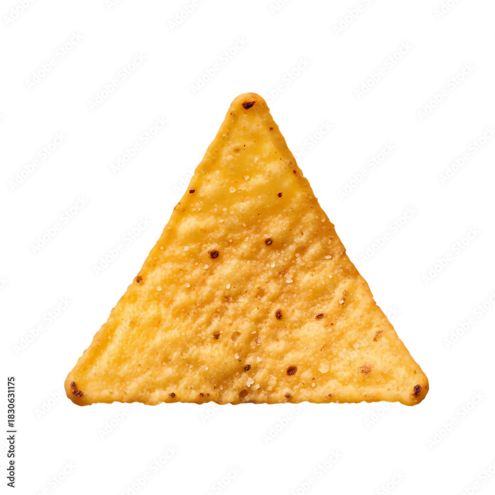 Fototapeta premium Nacho Chip Isolated White Background on transparent background