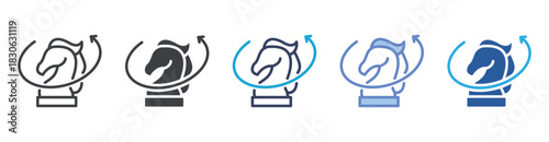 Strategy icon set multiple style collection