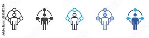 Leadership icon set multiple style collection