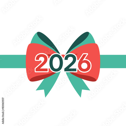 Happy New Year 2026 graphic with a festive bow, symbolizing celebration and a fresh start for the coming year