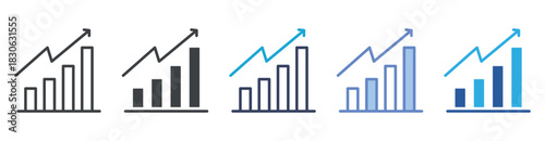 Analysis icon set multiple style collection