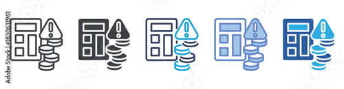 Risk icon set multiple style collection