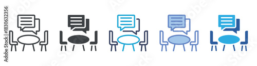 Meeting icon set multiple style collection