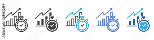 Performance icon set multiple style collection