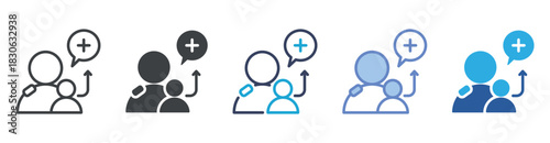 Support icon set multiple style collection