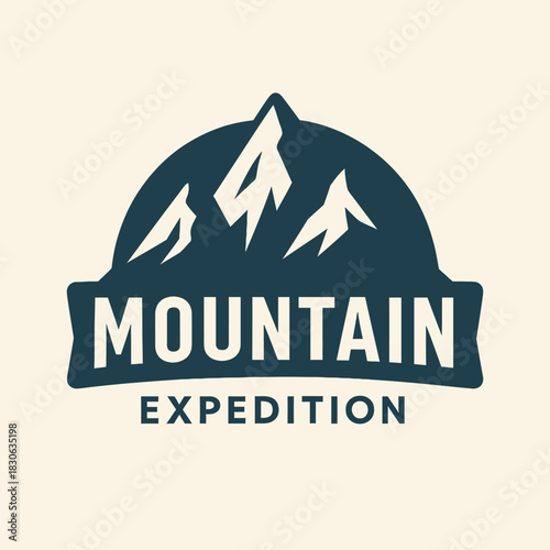 vector illustration of a mountain expedition logo