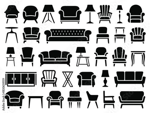 Collection of furniture silhouettes desgin
