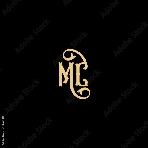 monogram modern logo initial royal concept MC Barock style design letter