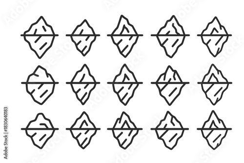 Iceberg floating in the ocean showing the large hidden portion beneath the waterline