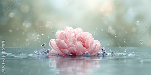 Close-up of a soft pink peo...
