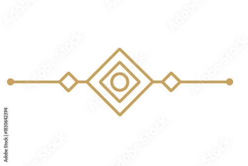 Elegant gold geometric divider element for decorative border and ornamental design