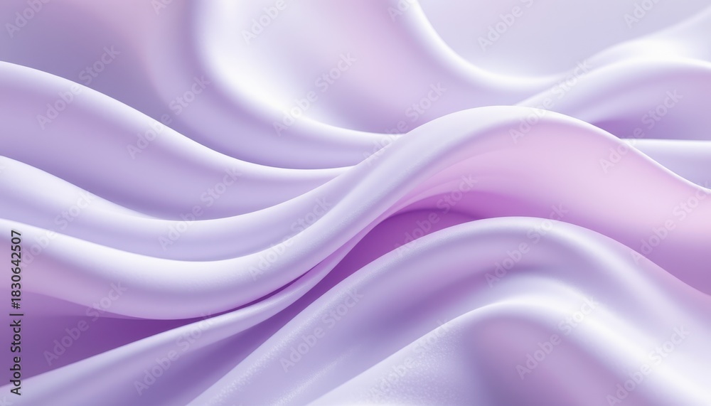 Obraz premium Soft Lavender Silk Fabric with Elegant Flowing Waves and Delicate Textures for Background or Textile Design