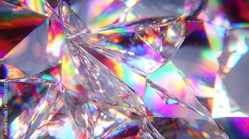 Fototapeta Naklejka Na Ścianę i Meble -  Abstract Colorful Crystal Geometric Shapes