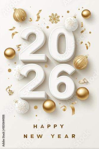 2026 happy new year celebration greeting card. 2026 banner. Happy new year poster