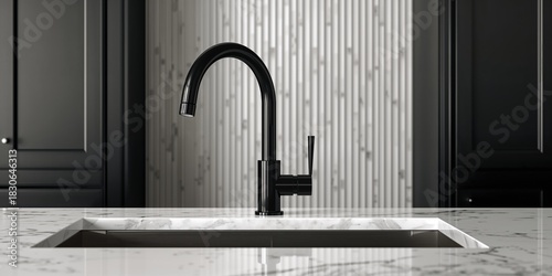 Close-up of a sleek faucet ...