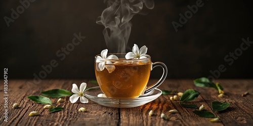 Jasmine tea with jasmine fl...