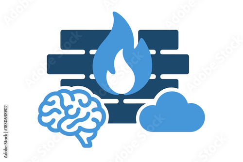 Digital security firewall protecting artificial intelligence brain and cloud data storage