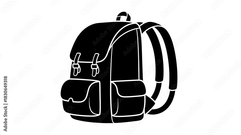 Fototapeta premium Black backpack icon