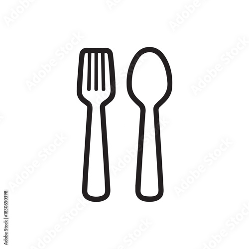 Simple Fork Spoon Icon – Minimal Dining Symbol
