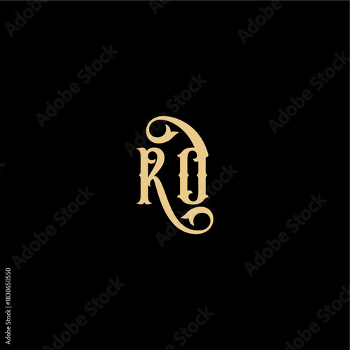 Obraz na plátně monogram modern logo initial royal concept RO Barock style design letter