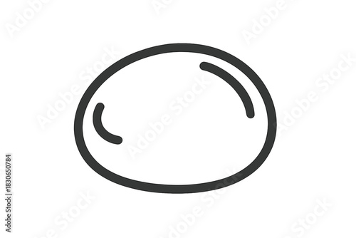 Minimalist smooth oval shape resembling a chicken egg or polished river stone