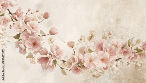 Wallpaper Mural Flowery contemporary art wallpaper with a graphic theme, suitable for modern interior design backgrounds Torontodigital.ca