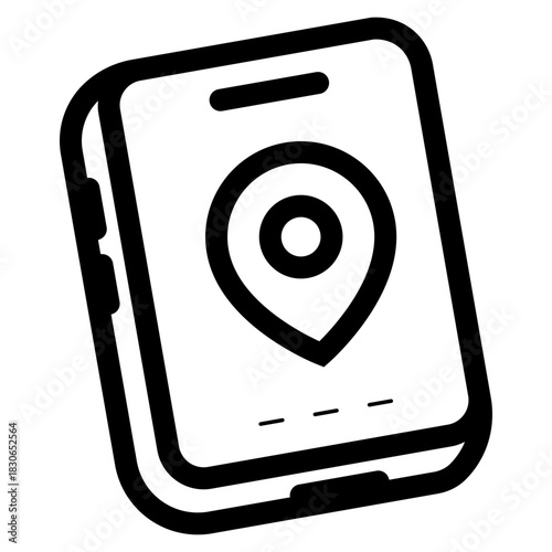 navigation map app on smartphone icon