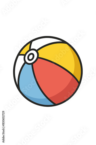 Colorful inflatable beach ball for summer vacation and outdoor recreation