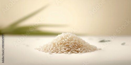 Closeup of uncooked rice gr...