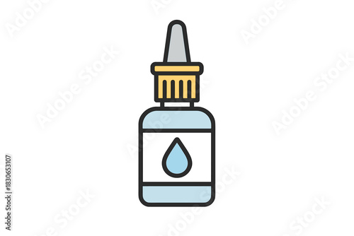 Medical dropper bottle containing liquid medicine or eye drops for health care