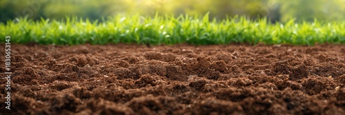 Spring soil with moist text...