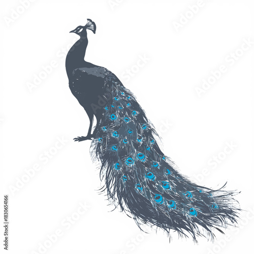 peacock isolated on white background