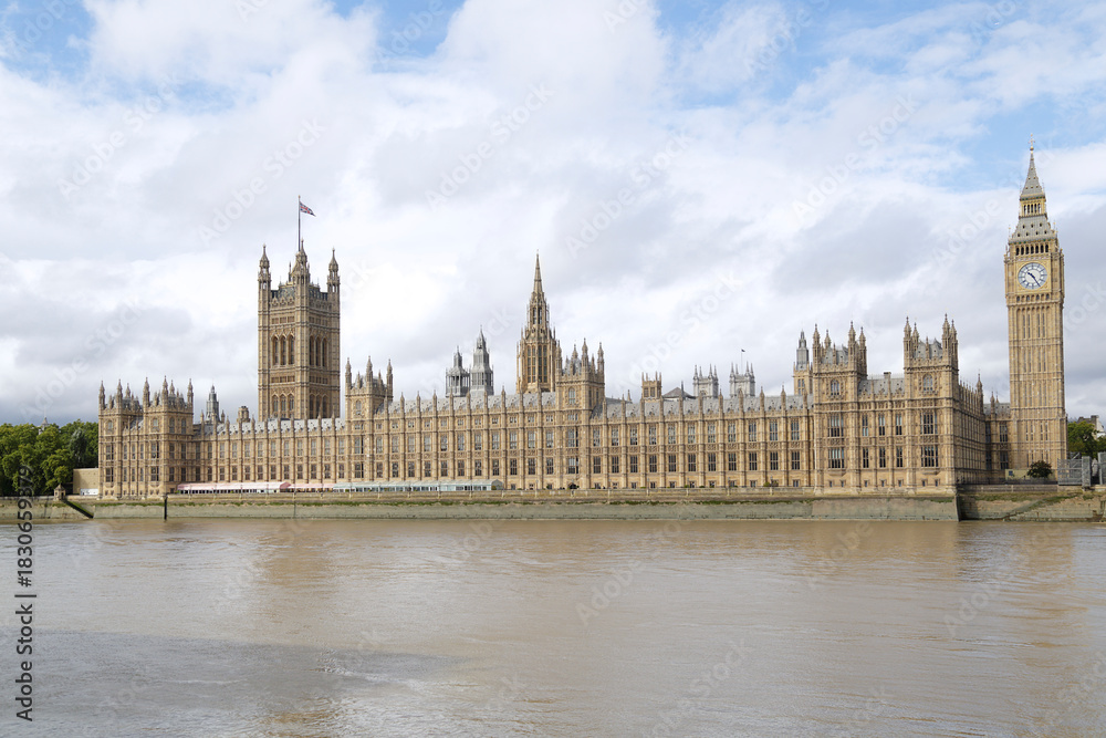 Fototapeta premium Houses of Parliament and Elizabeth Tower (Big Ben), Westminster, London, England, United Kingdom