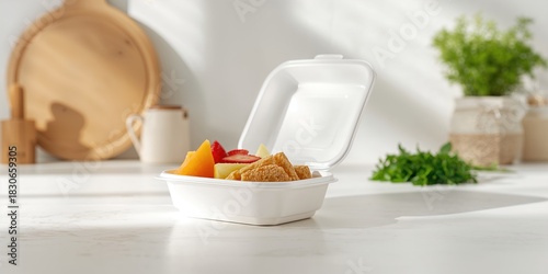 Polystyrene lunch container...