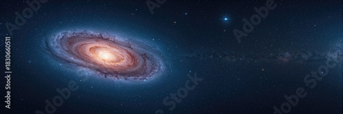 Galaxy scene with distant s...