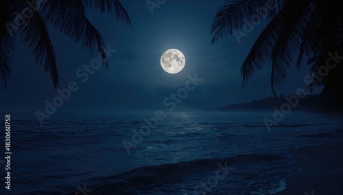 Fototapeta Naklejka Na Ścianę i Meble -  A serene beach scene during the evening, emphasizing natural lighting and tranquil waters, suitable as a background for relaxation or meditation, Earth Day