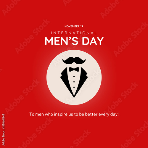 International Men's Day. Men's day 19 November. Vector illustration of International Men's Day. For a poster or banner and greeting card.