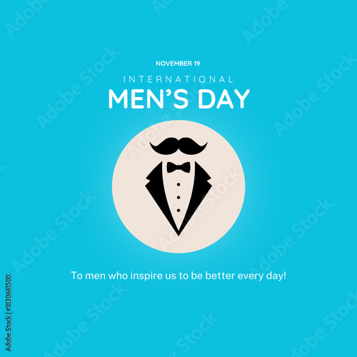 International Men's Day Concept with Wellness and Lifestyle observed on November 19. Vector template for background, banner, card, poster design