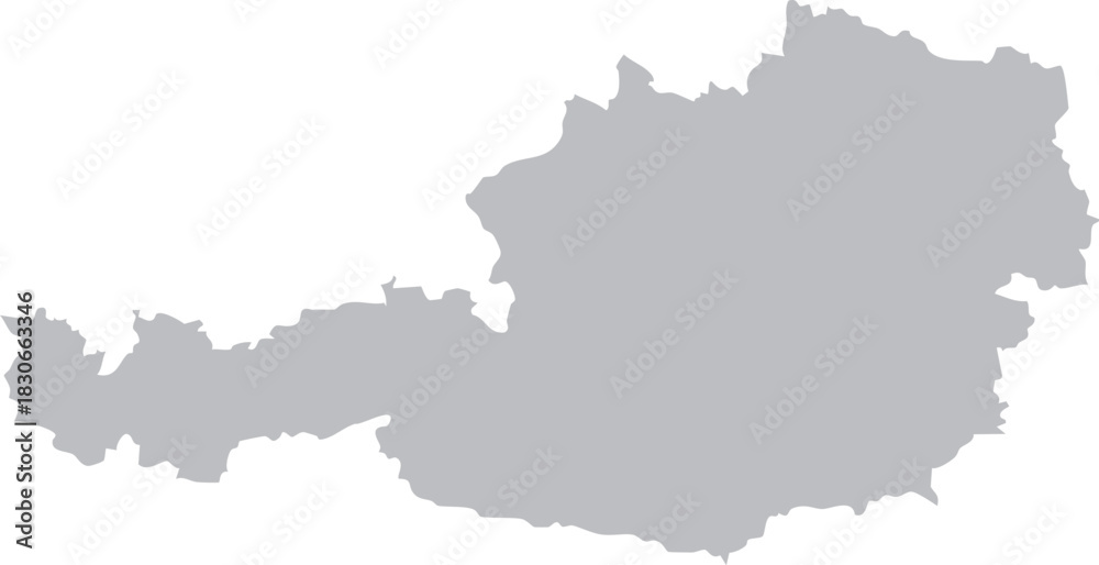 Fototapeta premium Austria Map Grey Silhouette Isolated Editable Vector